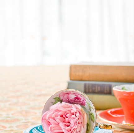 rose in teacup